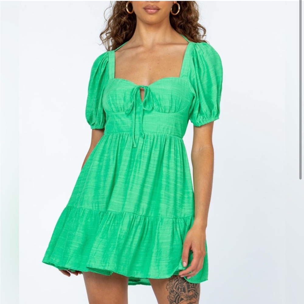 Princess polly Britten Mini dress in green, Size 12